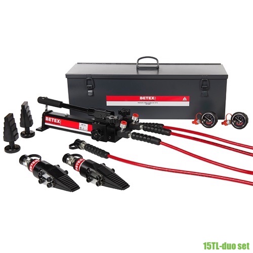 Bộ nêm thủy lực kép 15 tấn, 2 đầu nâng rời, bơm đôi. 15TL Duo-set