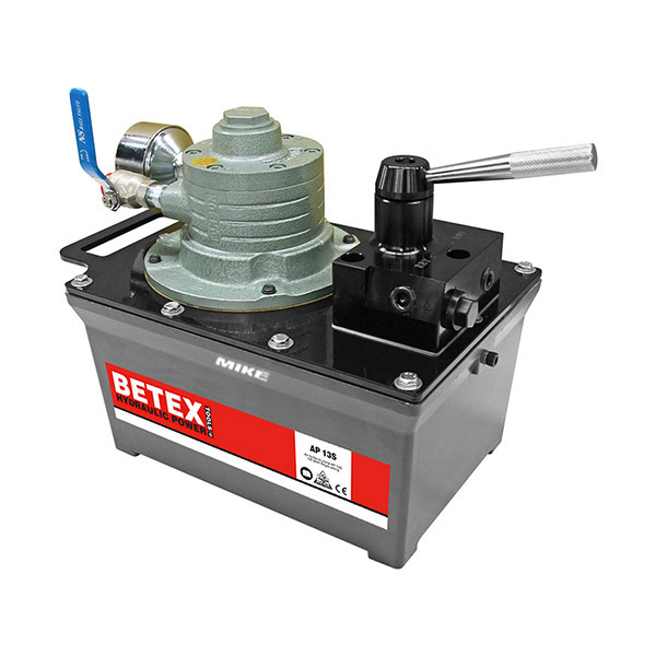Bơm thủy lực dẫn động bằng khí nén, dung tích 3 lít. Betex AP13