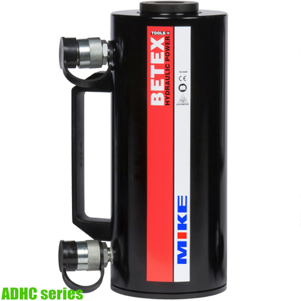 Kích thủy lực 2 chiều vỏ nhôm ADHC, có lỗ thông tâm.