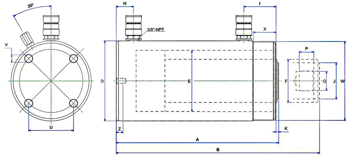 Kích thủy lực Schaeffler NDAC 2 chiều, loại đẩy kéo, vỏ thép