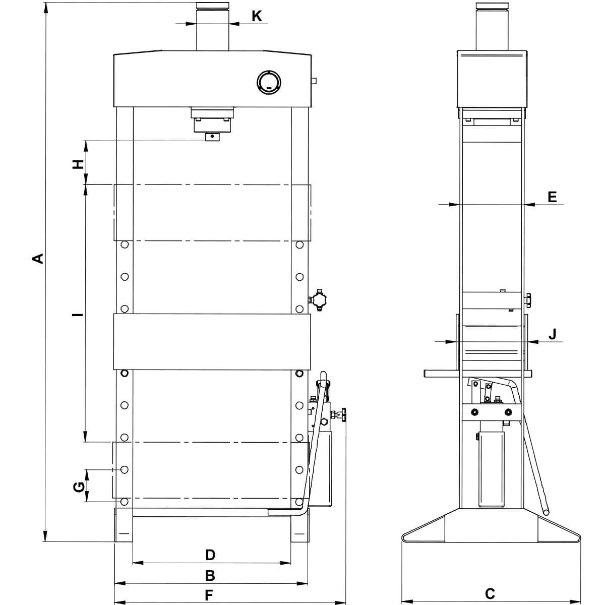 máy ép chữ H 50 tấn