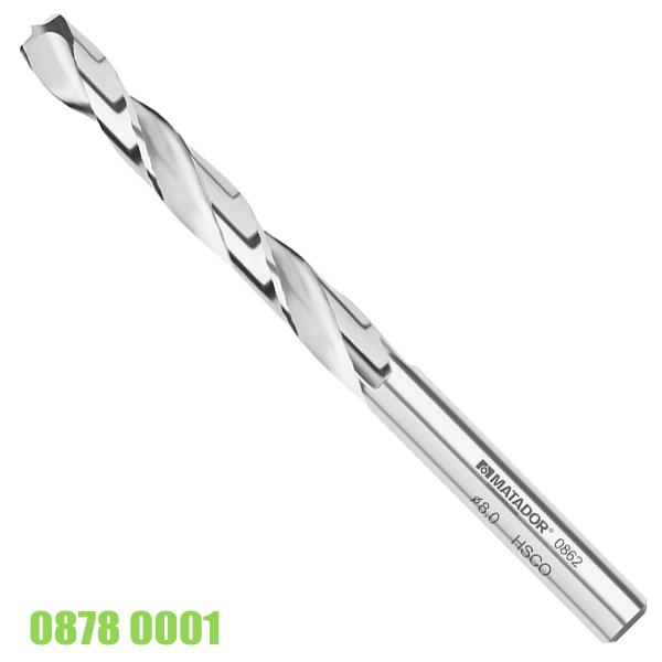 Mũi khoan kim loại HSS, đường kính 8mm, dài 80mm, Matador