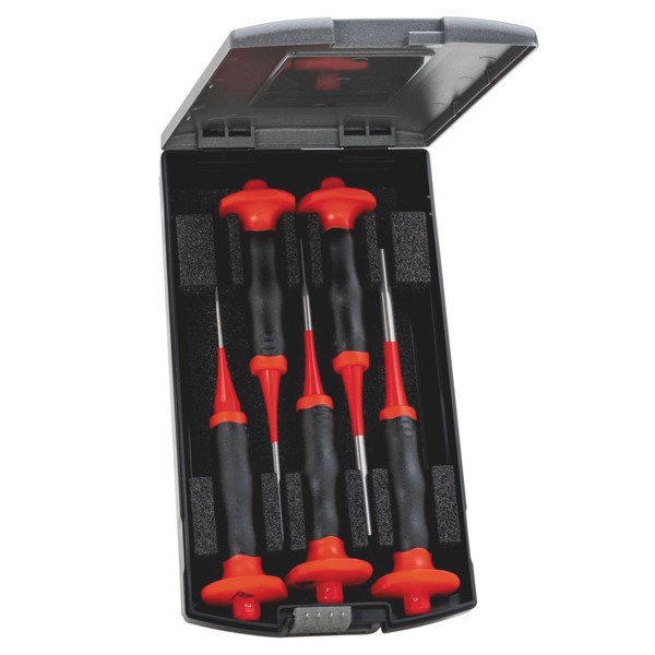 Bộ đột chốt song song Rennsteig 425 502 6 “Exclusive” với mũ bảo vệ tay, hộp nhựa