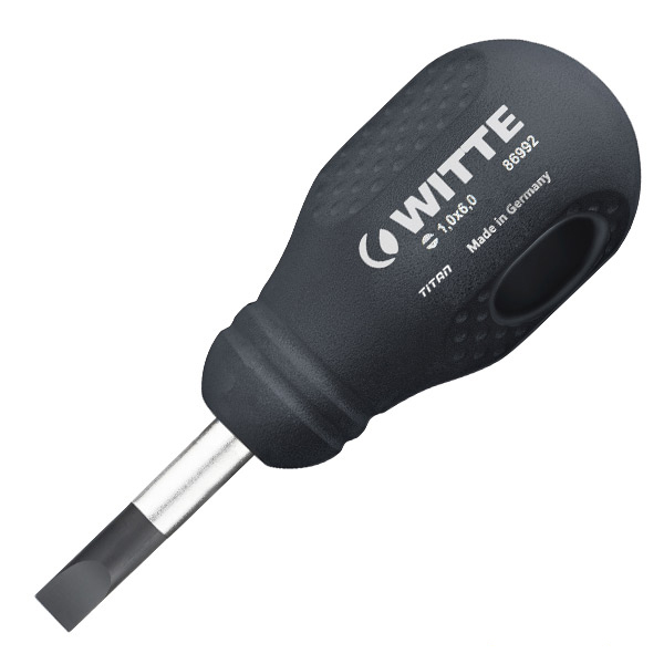 Tua vít dẹt loại ngắn WITTE 86990, loại lùn 2 cạnh, lưỡi 25mm