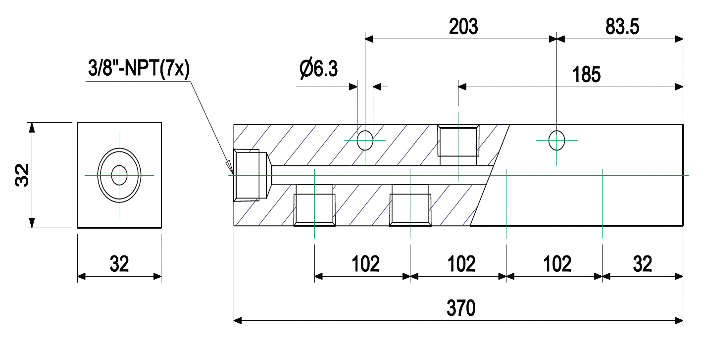 Van chia ngả 7 đầu BETEX JP65, áp suất làm việc 700 bar