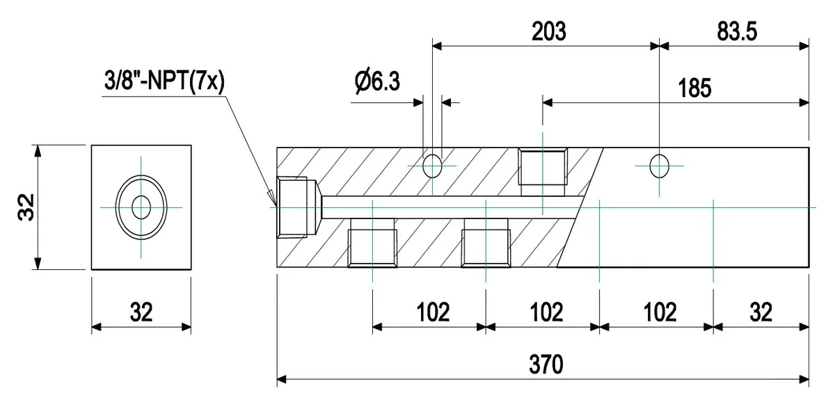 Van chia ngả 7 đầu Schaeffler JP65, áp suất làm việc 700 bar