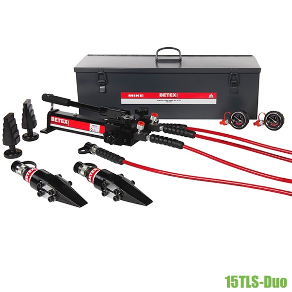 Bộ nêm thủy lực kép 15 tấn, bước mịn, 2 đầu tách. Betex 15TLS Duo-set