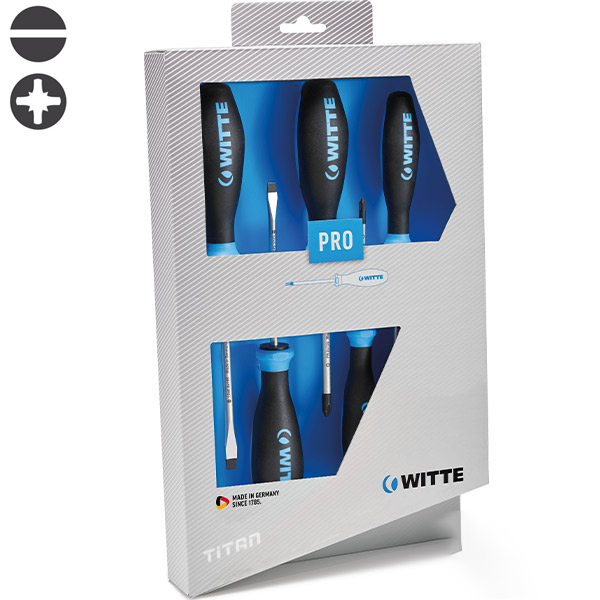 Bộ tô vít bake và hoa thị 670032 gồm 6 cây thân tròn cán nhựa Pro