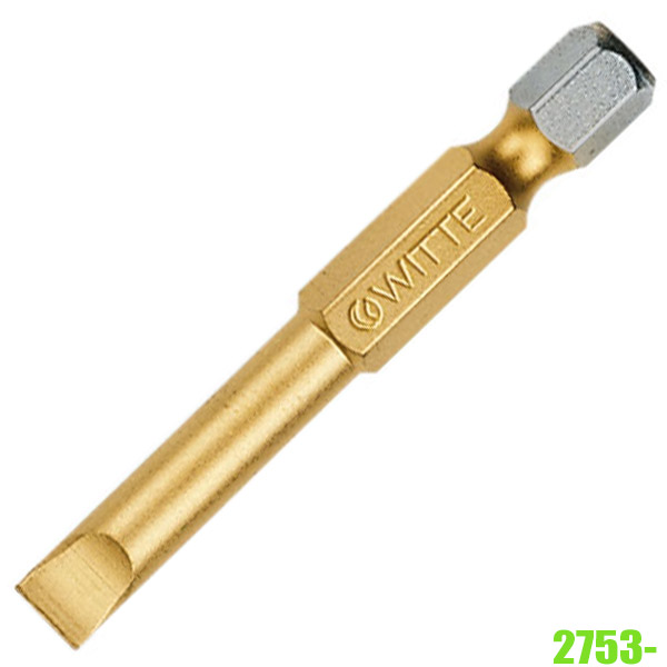 Đầu mũi vít dẹt phủ titan 2753 chuôi lục lăng 1/4 inch - Witte Germany