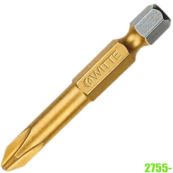 Mũi vít bake phủ Titan PH1-PH3 dài 50mm, chuôi 1/4 inch WITTE 2755